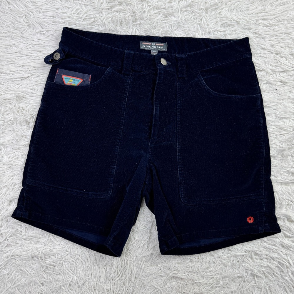 Amundsen Shorts Mens Medium Blue French Corduroy 7incher Concord Garment Dyed M